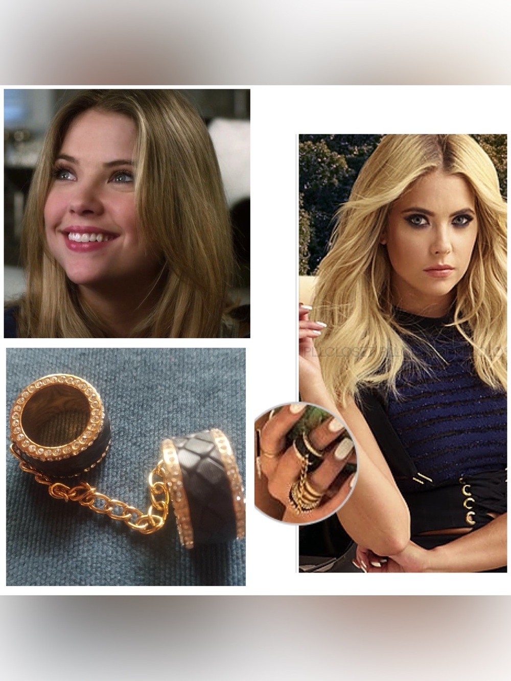 CC SKYE Gold and Black Link Ring